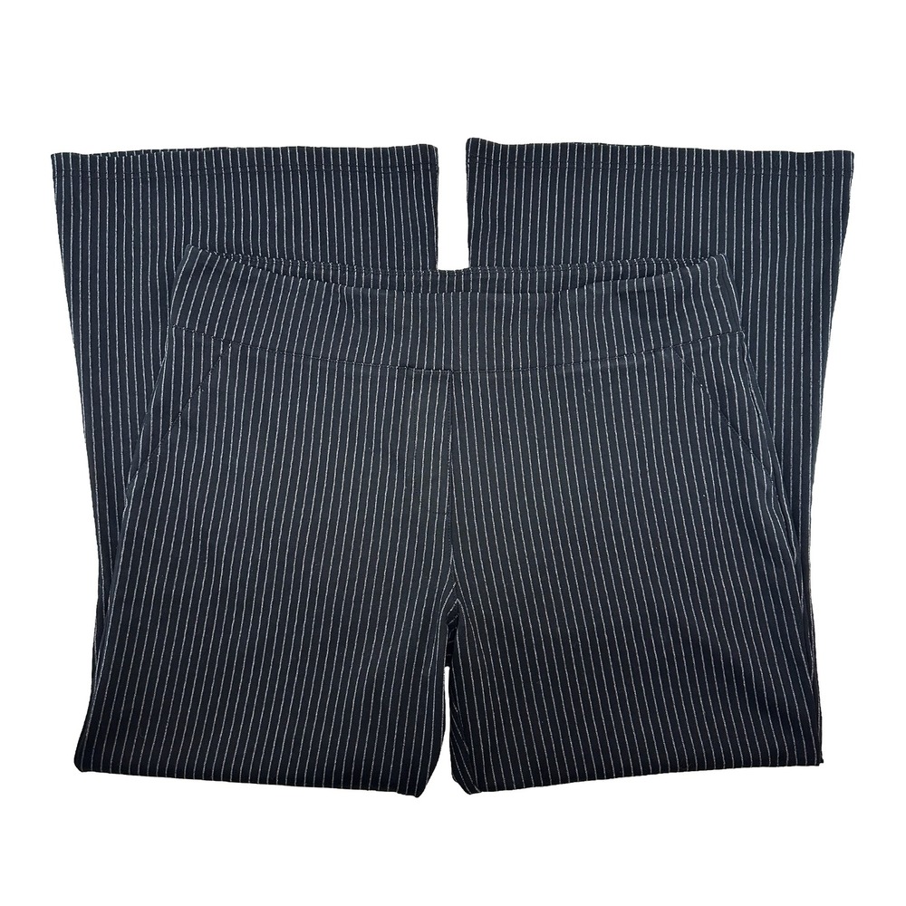 BETABRAND Pintstripe Wide Leg High Rise Dress Pant •‎ 2X Petite • black, white